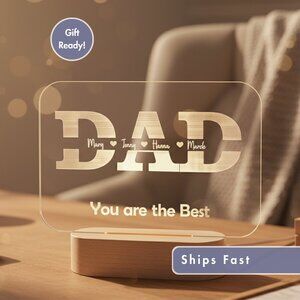 Custom LED Name Light | Personalized Light-Up Sign | Father’s Day Gift for Dad